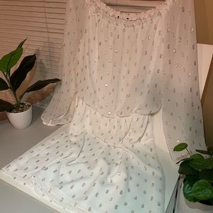 Cocktail dress white & gold